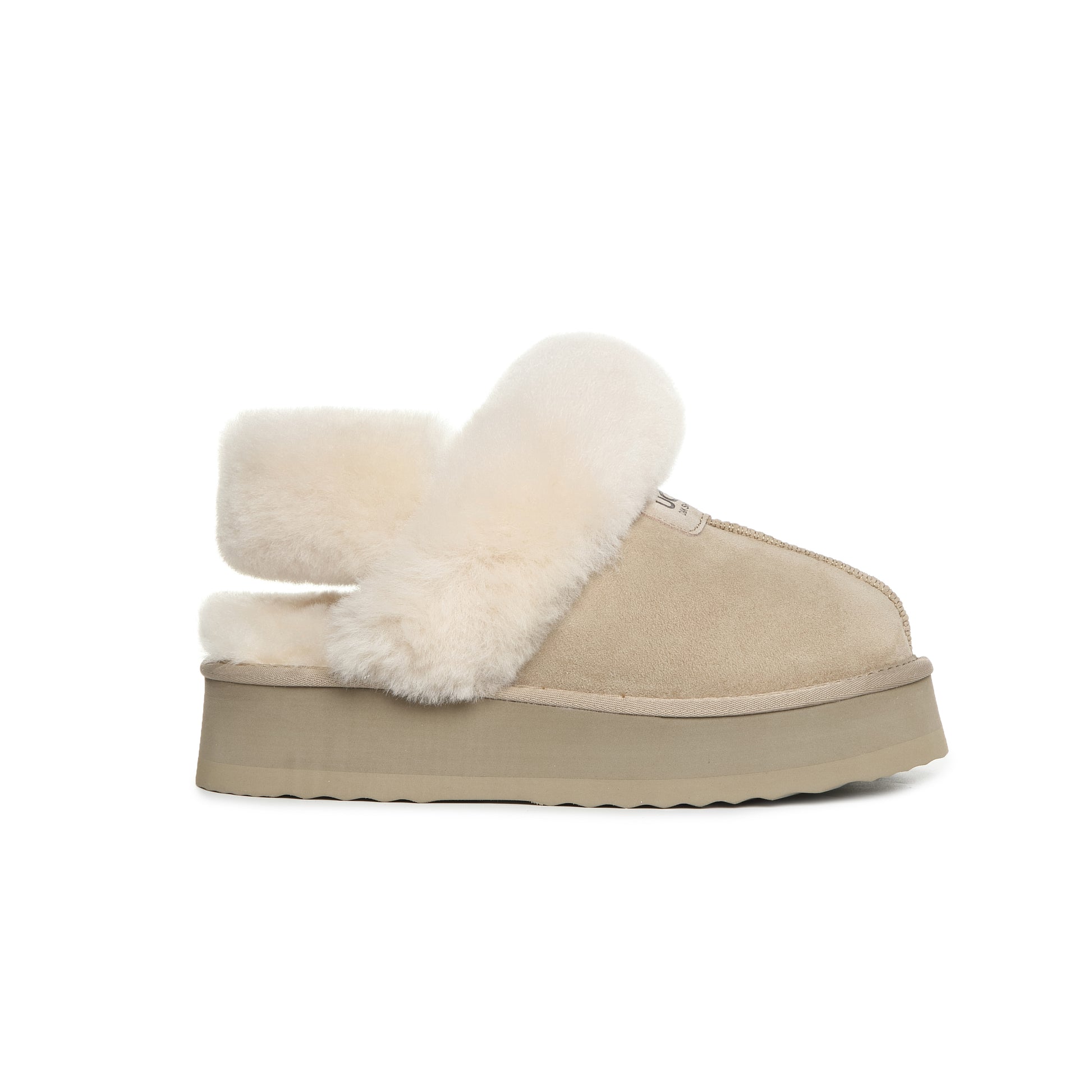 UGG Removable Strap Slingback Sheepskin Platform Scuff