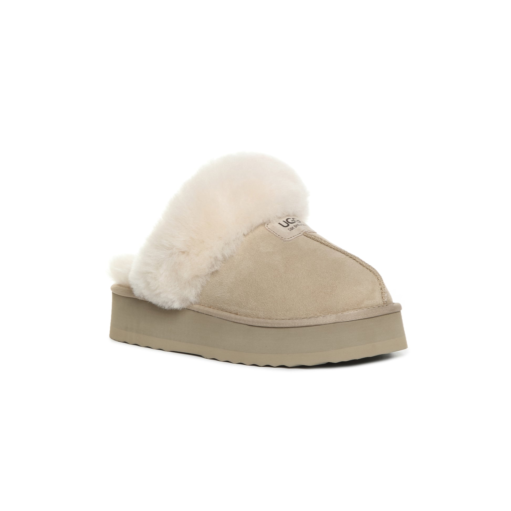 UGG Removable Strap Slingback Sheepskin Platform Scuff