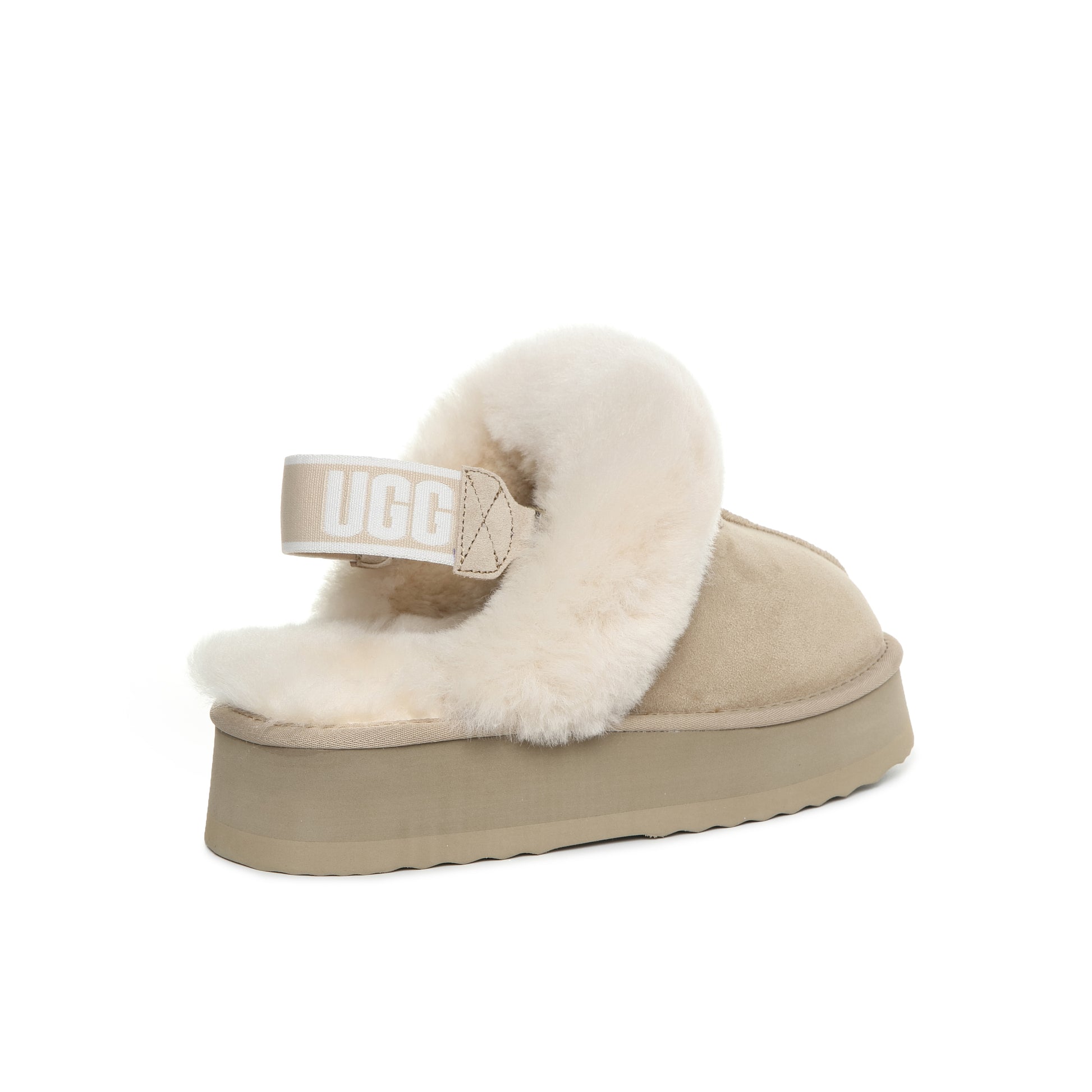 UGG Removable Strap Slingback Sheepskin Platform Scuff