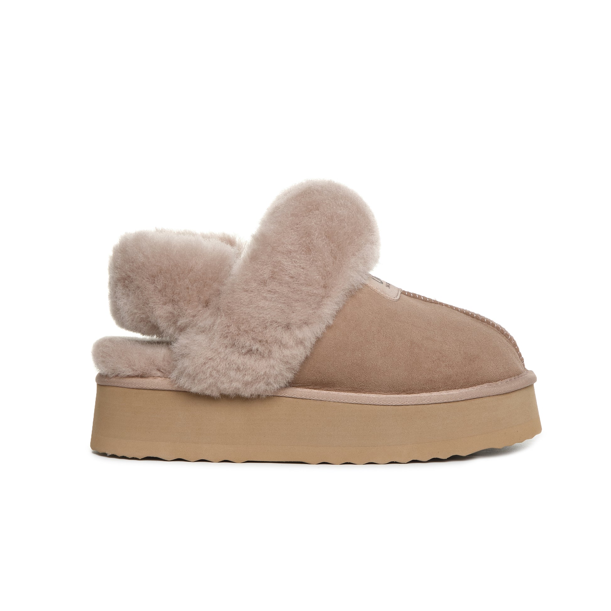 UGG Removable Strap Slingback Sheepskin Platform Scuff