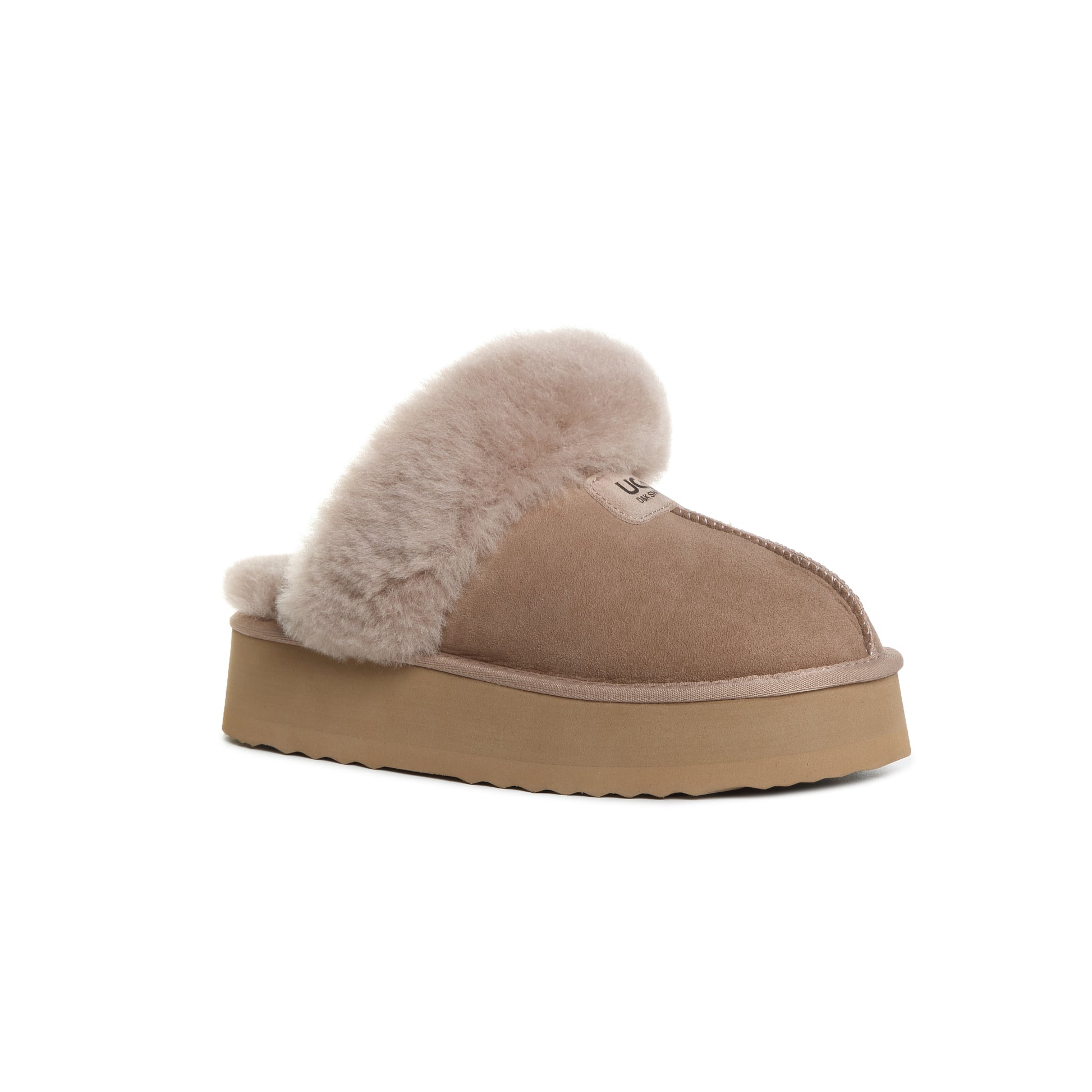 UGG Removable Strap Slingback Sheepskin Platform Scuff