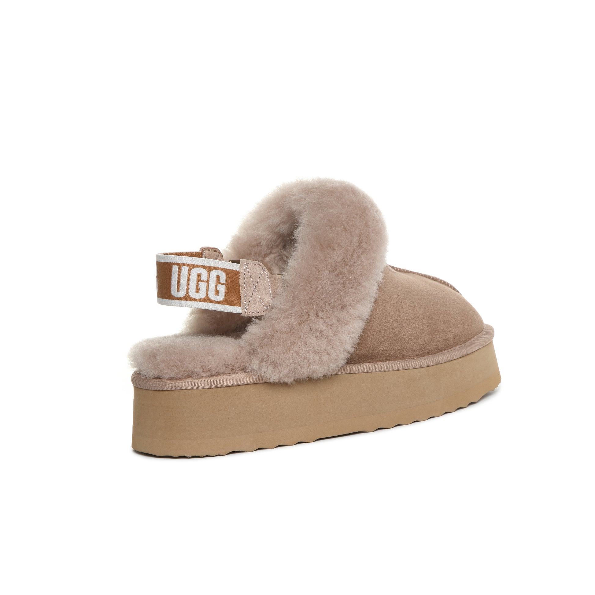 UGG Removable Strap Slingback Sheepskin Platform Scuff