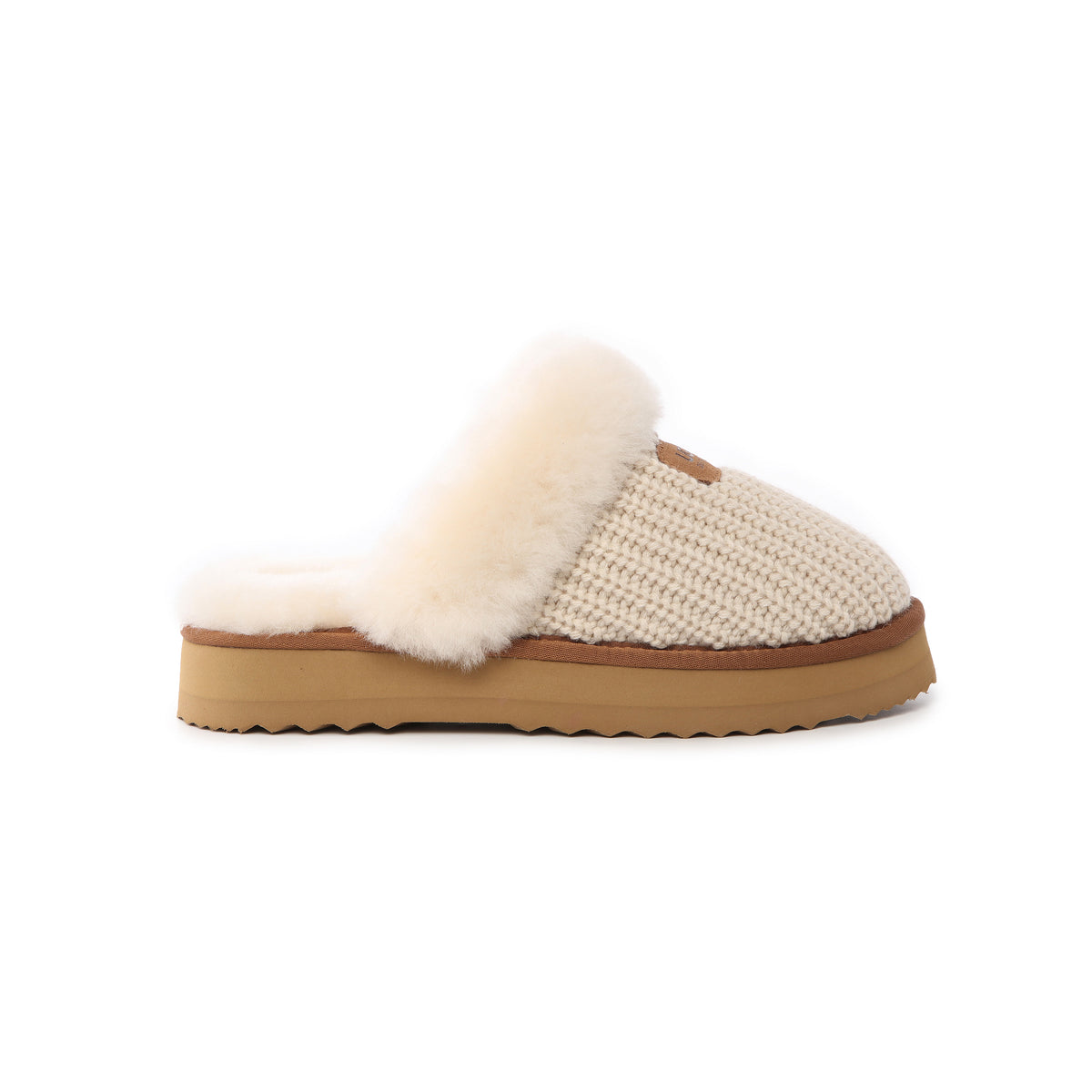 UGG Women’s Lucca Knit Sheepskin Wool Scuff Slippers