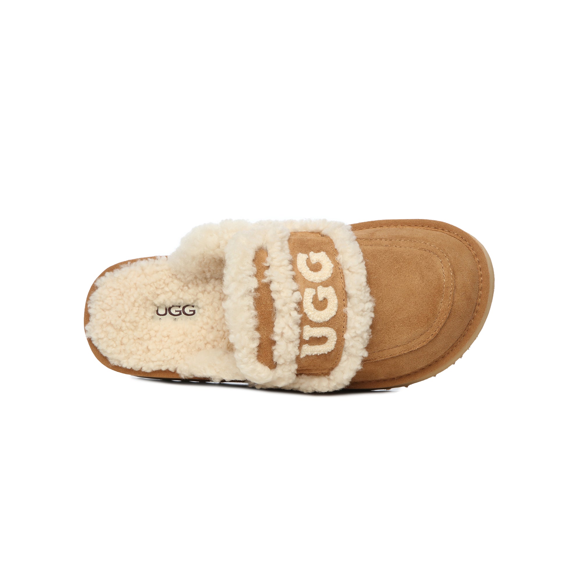 UGG AUS Sheepskin Wool Shearling Lined Platform Scuff