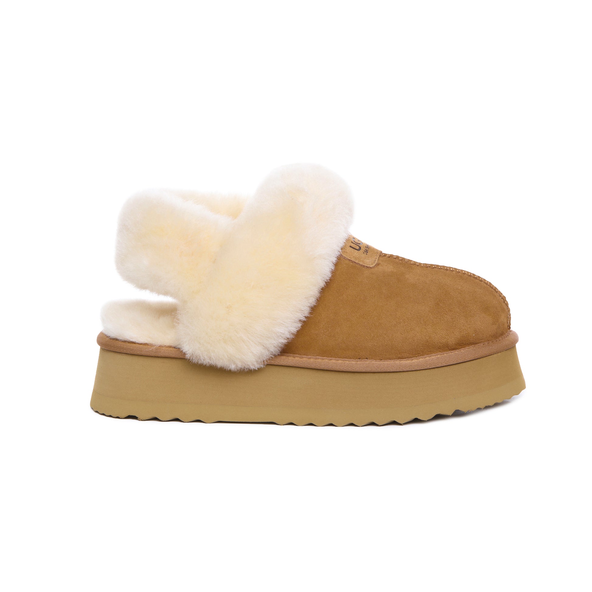 UGG Removable Strap Slingback Sheepskin Platform Scuff