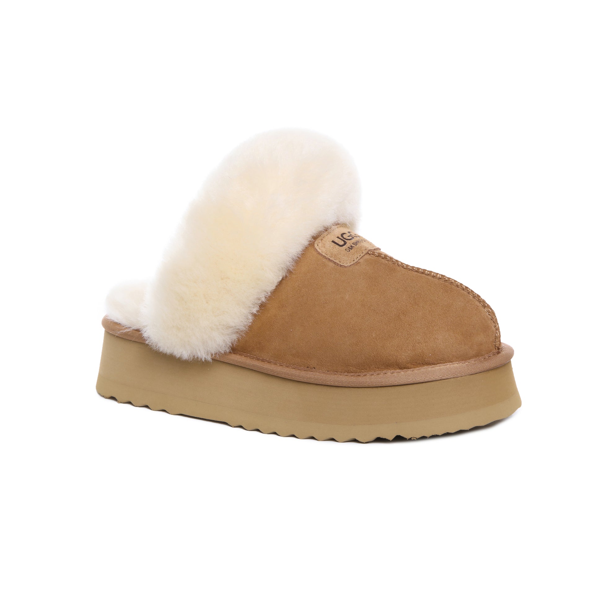 UGG Removable Strap Slingback Sheepskin Platform Scuff