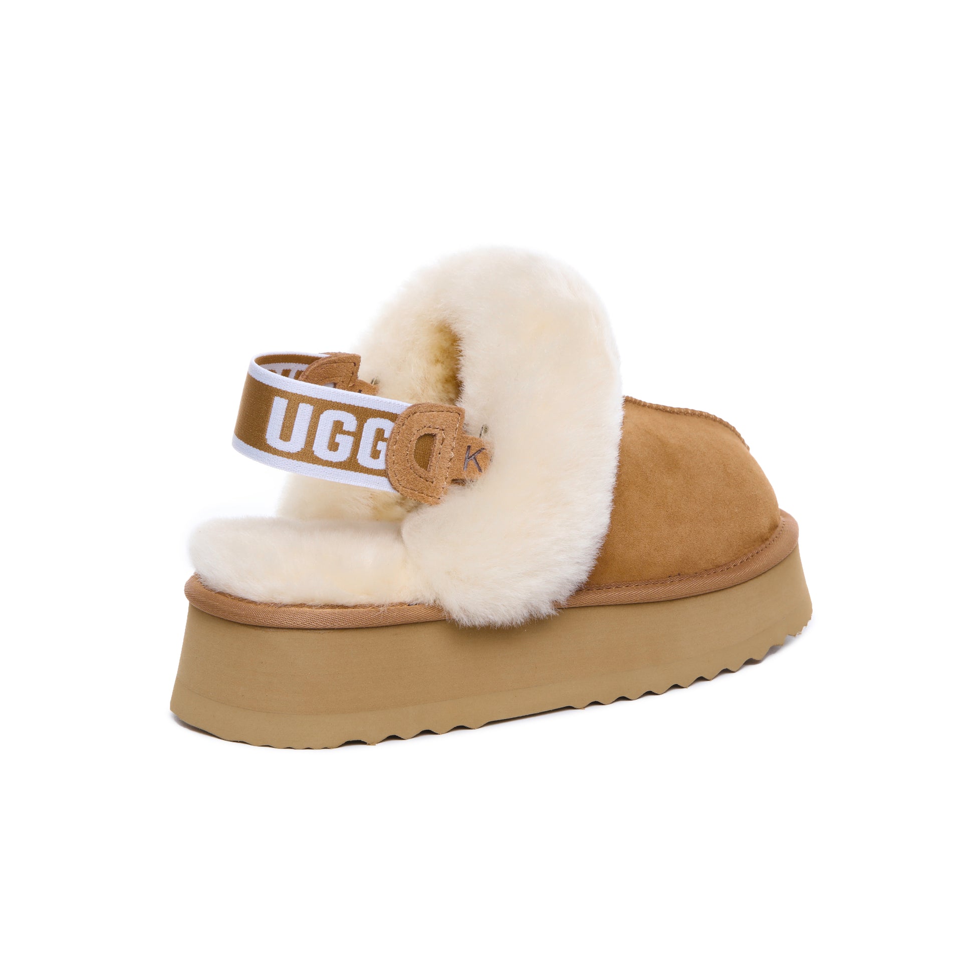 UGG Removable Strap Slingback Sheepskin Platform Scuff