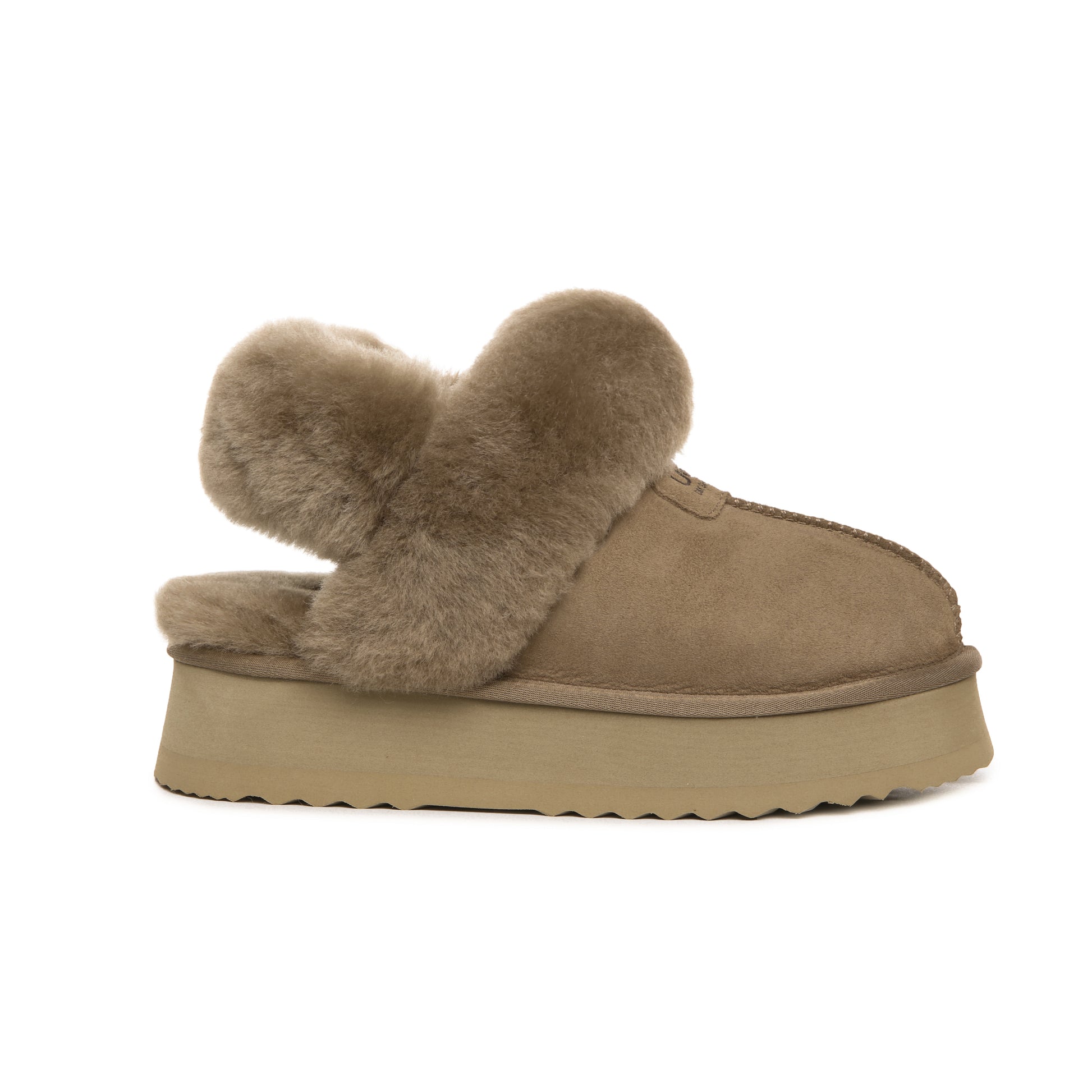 UGG Removable Strap Slingback Sheepskin Platform Scuff