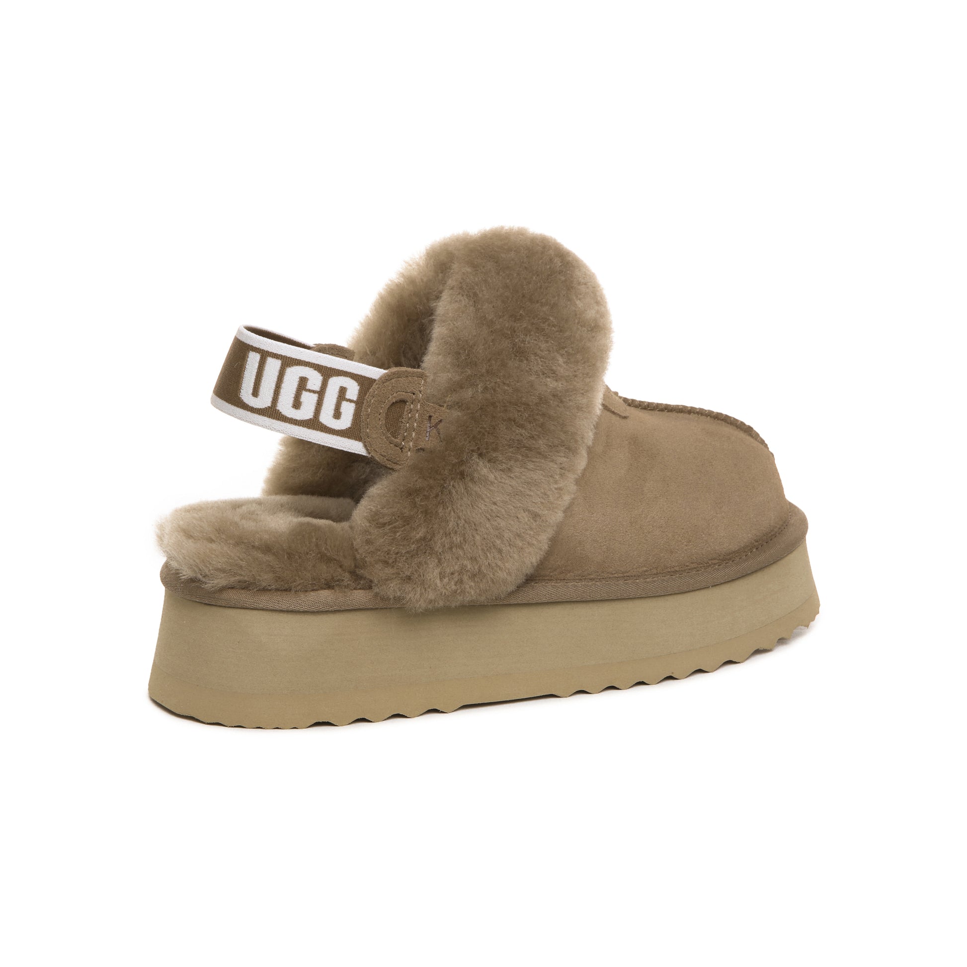 UGG Removable Strap Slingback Sheepskin Platform Scuff