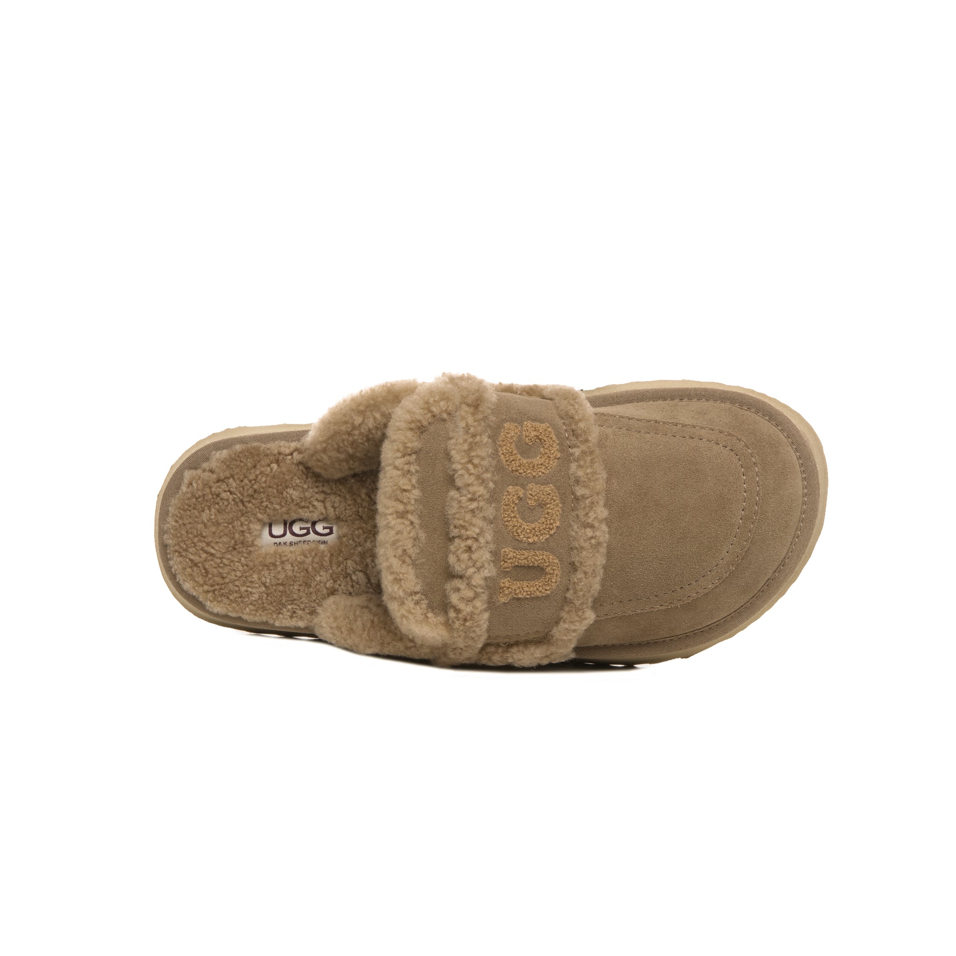 UGG AUS Sheepskin Wool Shearling Lined Platform Scuff