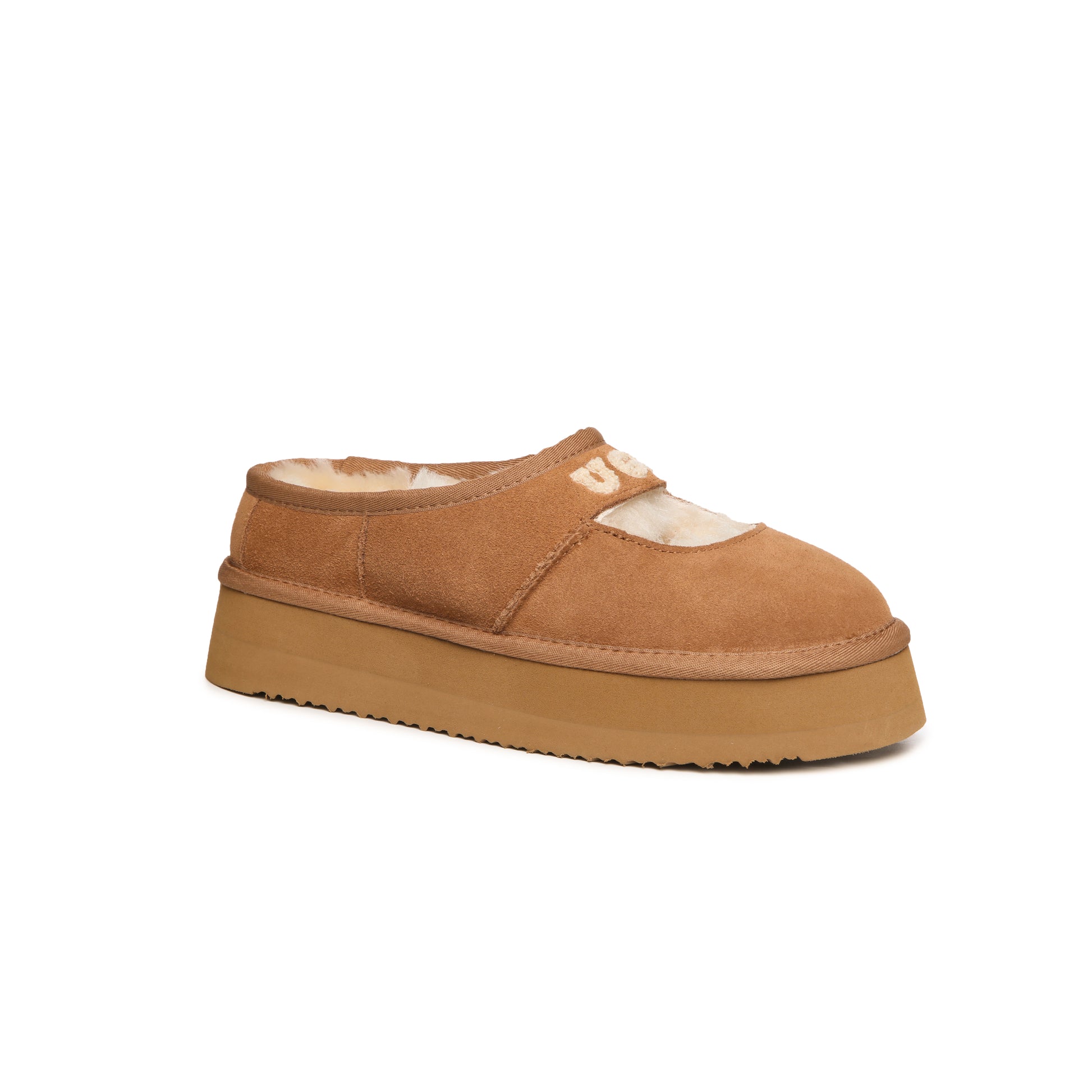 UGG Classic Dina Platform Mary Jane Shoes with Embroidered Logo