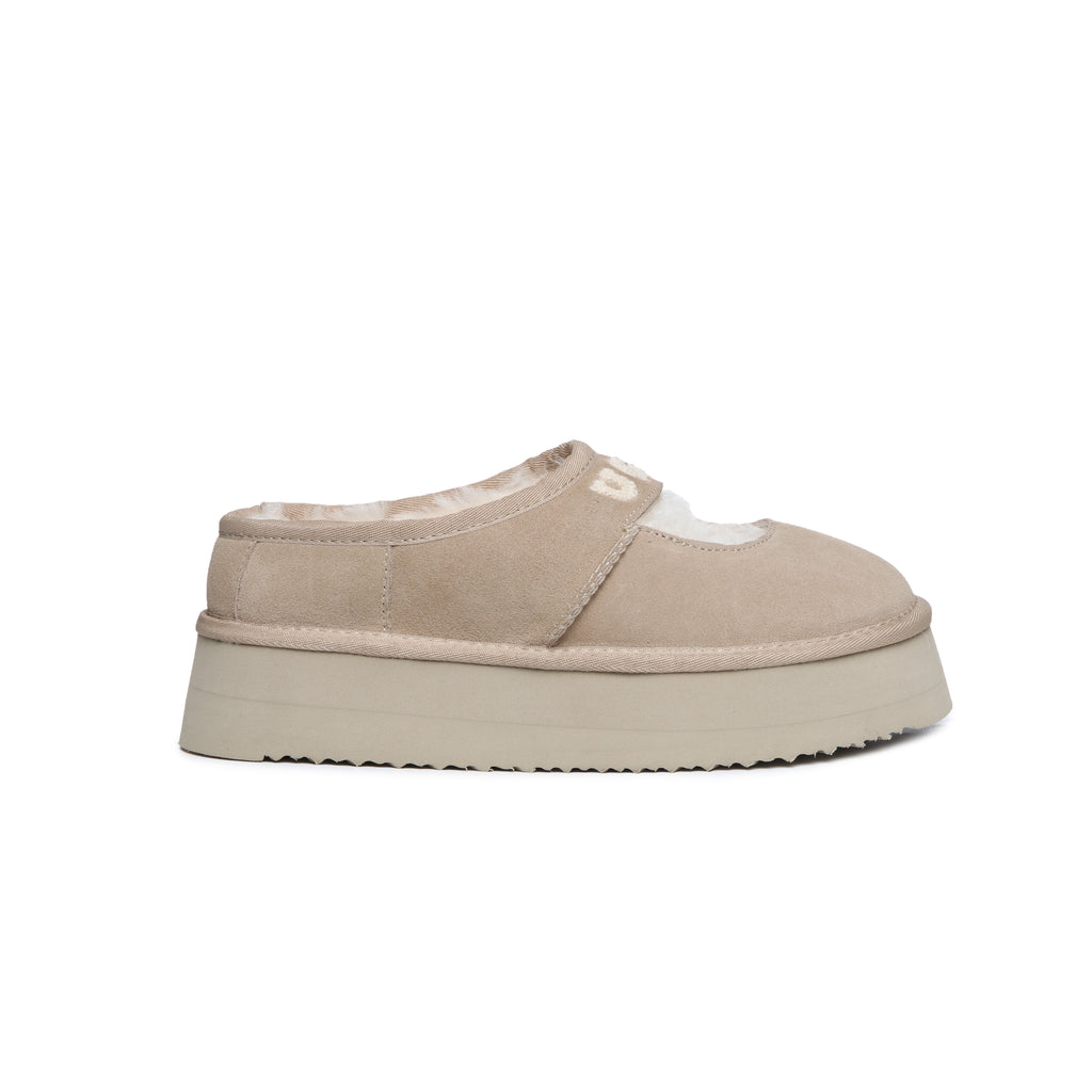 UGG Classic Dina Platform Mary Jane Shoes with Embroidered Logo