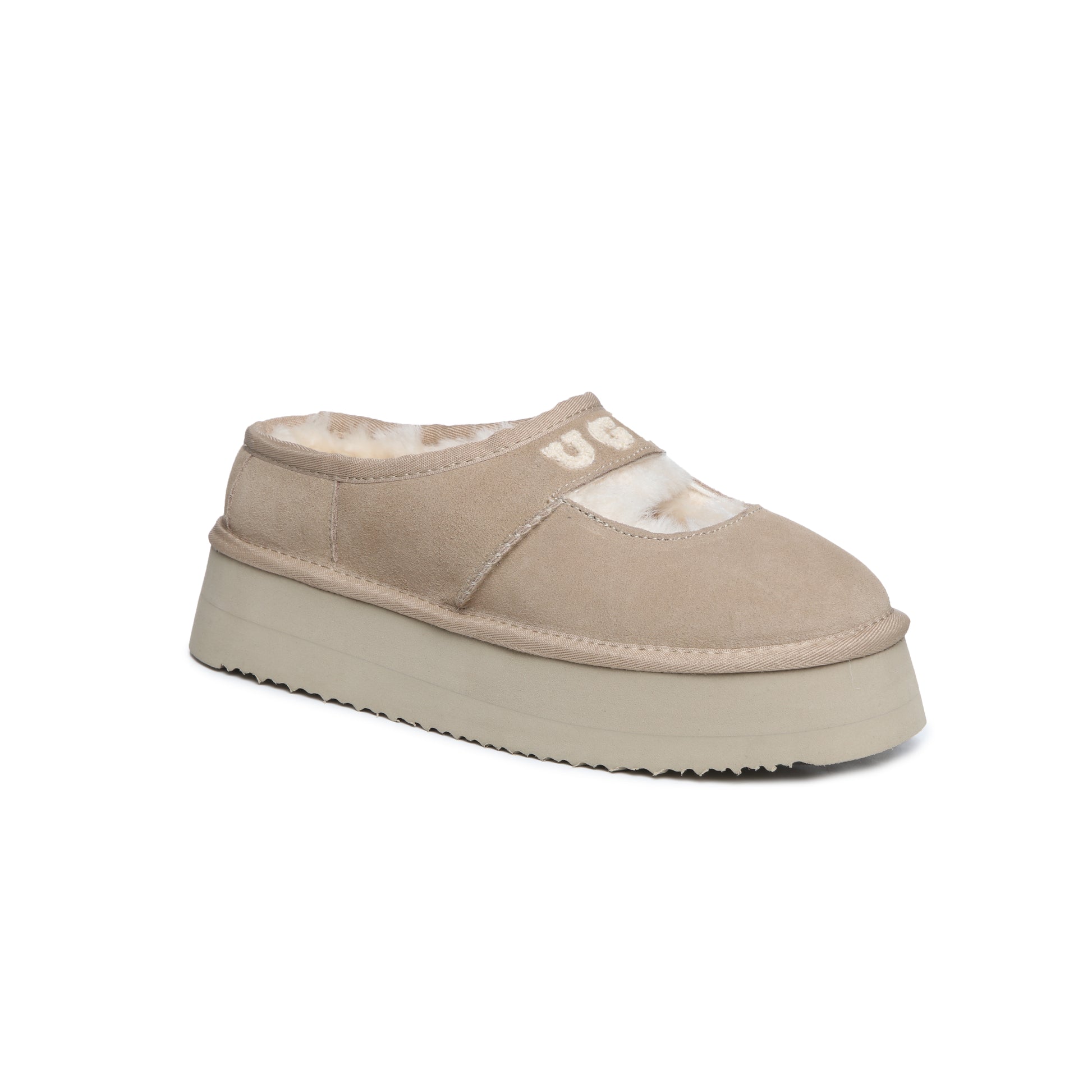 UGG Classic Dina Platform Mary Jane Shoes with Embroidered Logo