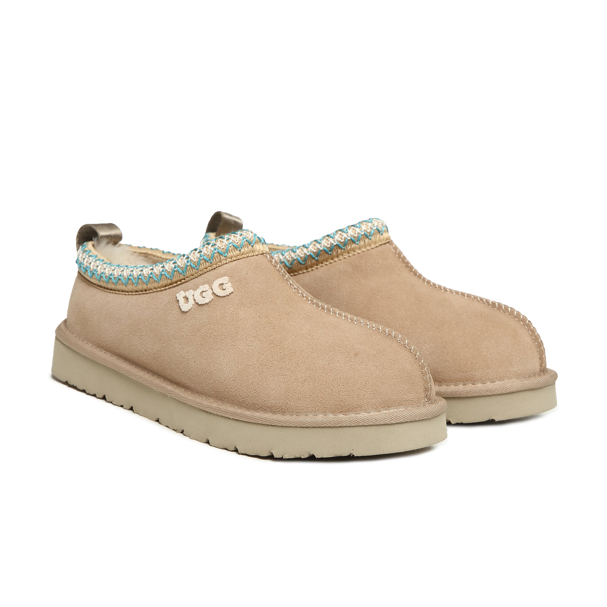 UGG Tasman Emb Logo Slippers Genuine Sheepskin Wool