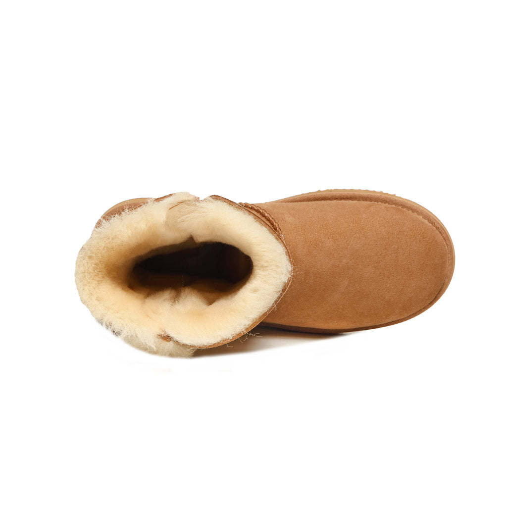 UGG Women’s Karin Buckle Boots Genuine Sheepskin Wool