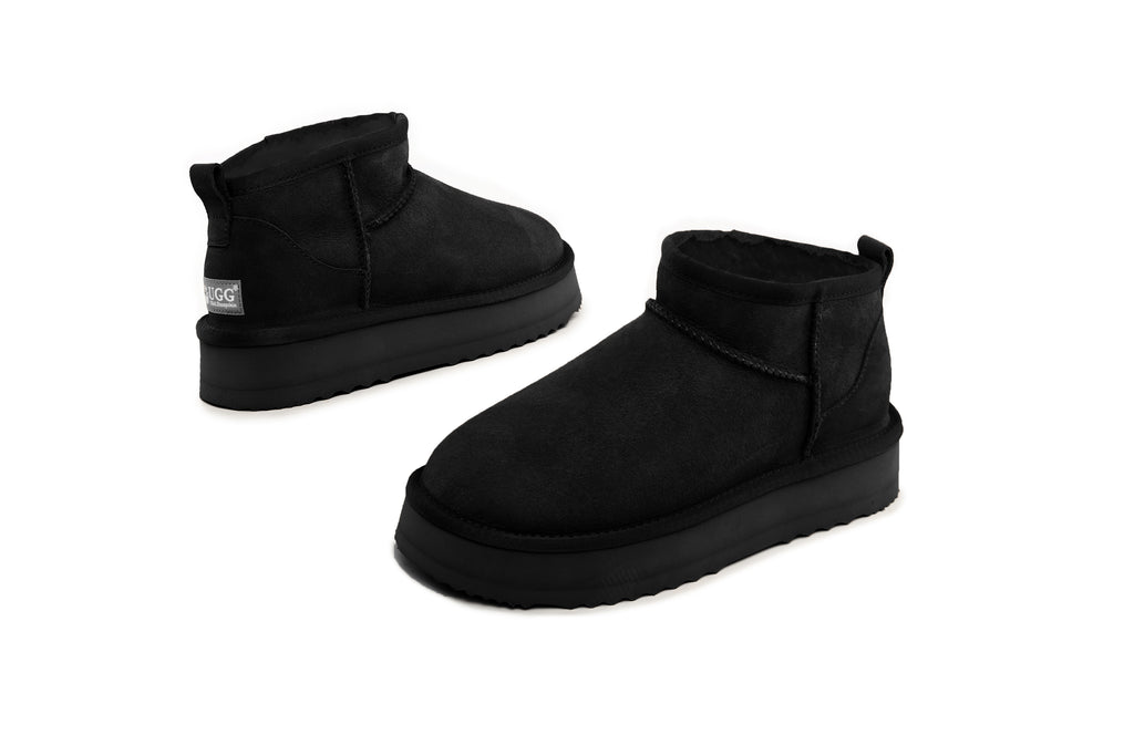 UGG Australian Sheepskin Wool Ultra Mini Classic Platform Boots