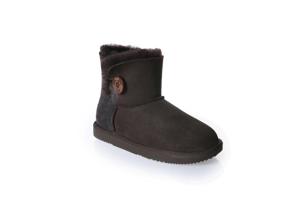 UGG Women Mini Button Sheepskin Wool UGG Boots - Aussies UGG