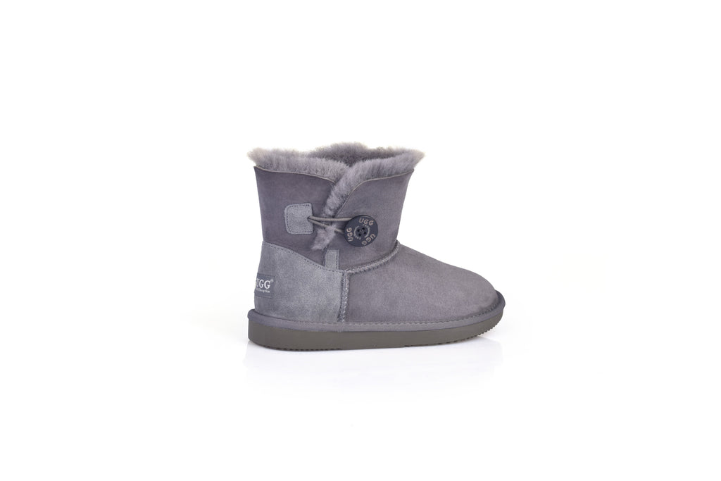 UGG Women Mini Button Sheepskin Wool UGG Boots - Aussies UGG