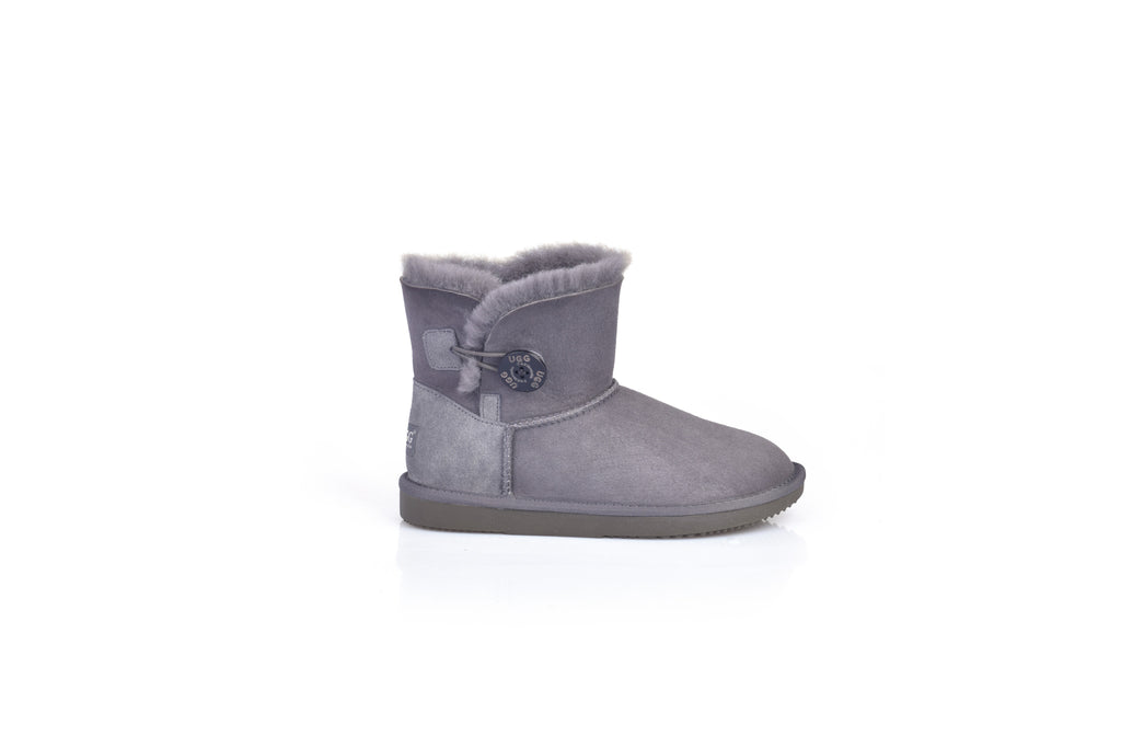 UGG Women Mini Button Sheepskin Wool UGG Boots - Aussies UGG