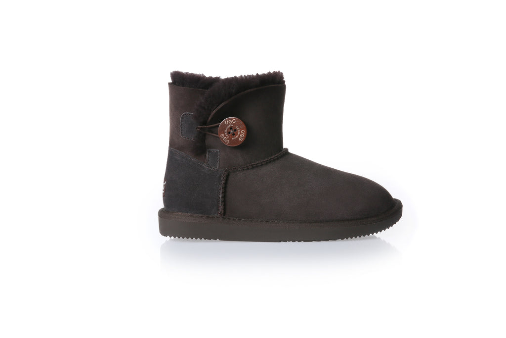 UGG Women Mini Button Sheepskin Wool UGG Boots - Aussies UGG