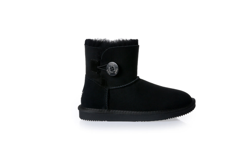 UGG Women Mini Button Sheepskin Wool UGG Boots - Aussies UGG