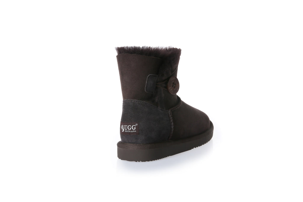 UGG Women Mini Button Sheepskin Wool UGG Boots - Aussies UGG