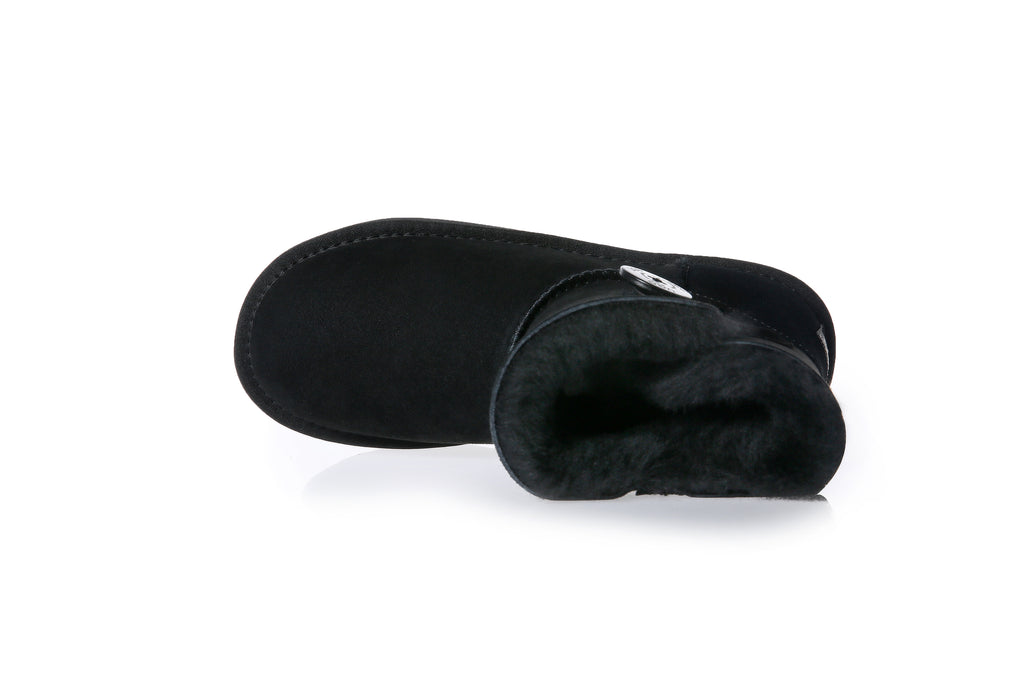 UGG Women Mini Button Sheepskin Wool UGG Boots - Aussies UGG