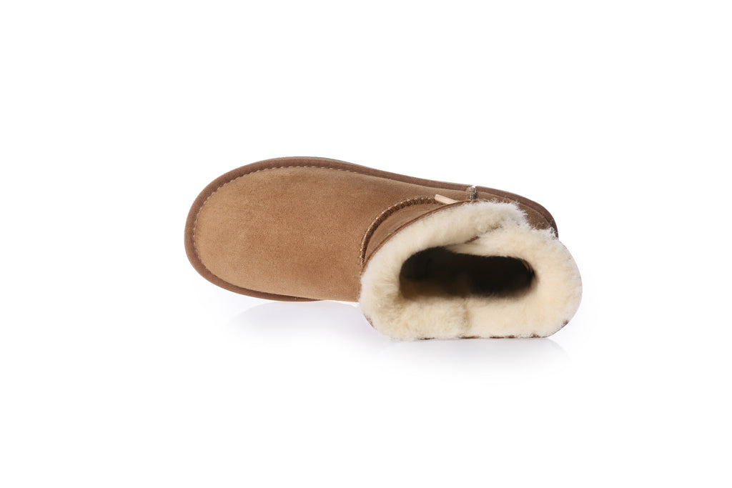 UGG Women Mini Button Sheepskin Wool UGG Boots - Aussies UGG