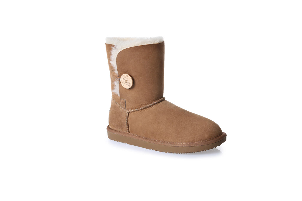 UGG Women Genuine Sheepskin Wool UGG One Button Boots - Aussies UGG