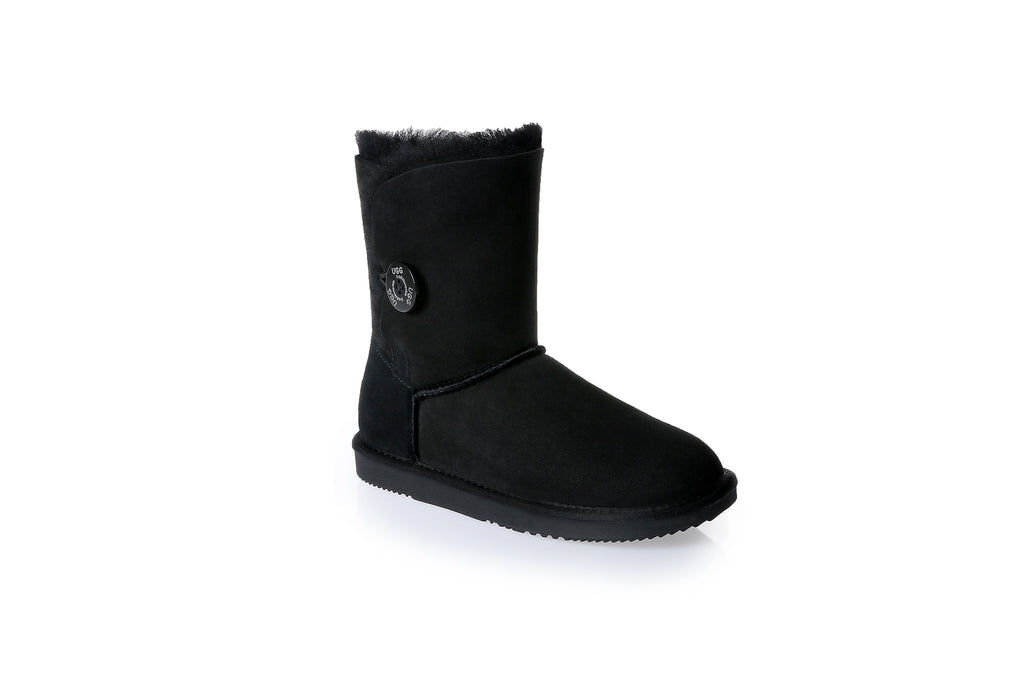 UGG Women Genuine Sheepskin Wool UGG One Button Boots - Aussies UGG