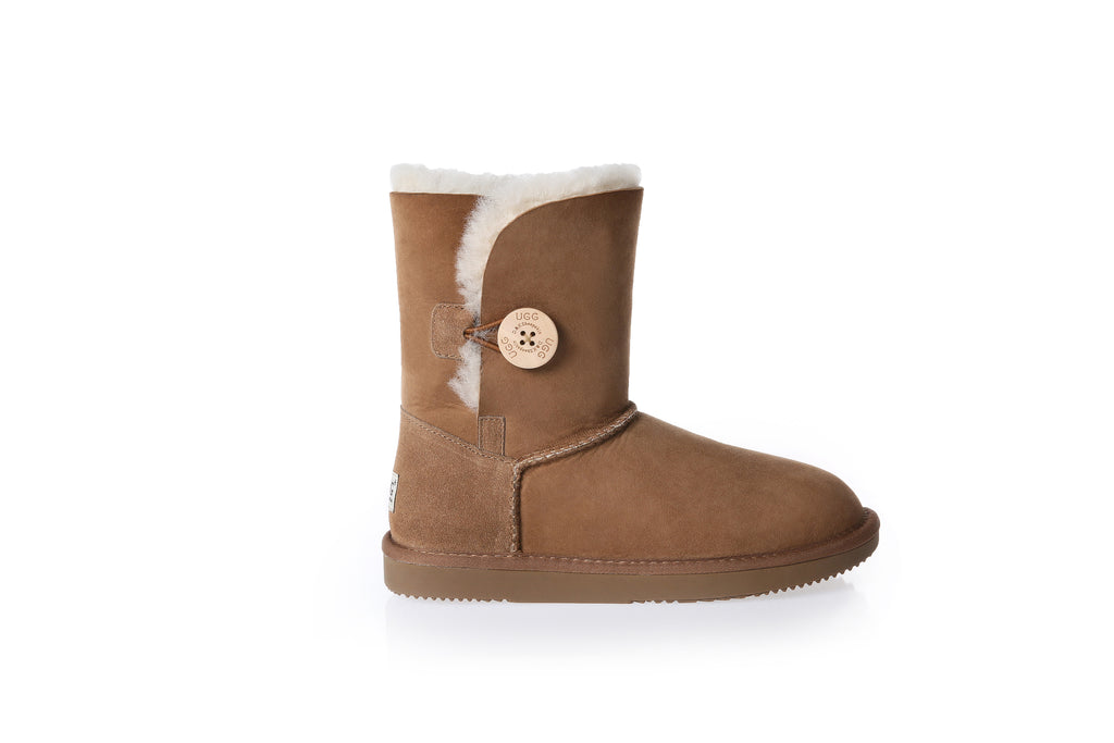 UGG Women Genuine Sheepskin Wool UGG One Button Boots - Aussies UGG