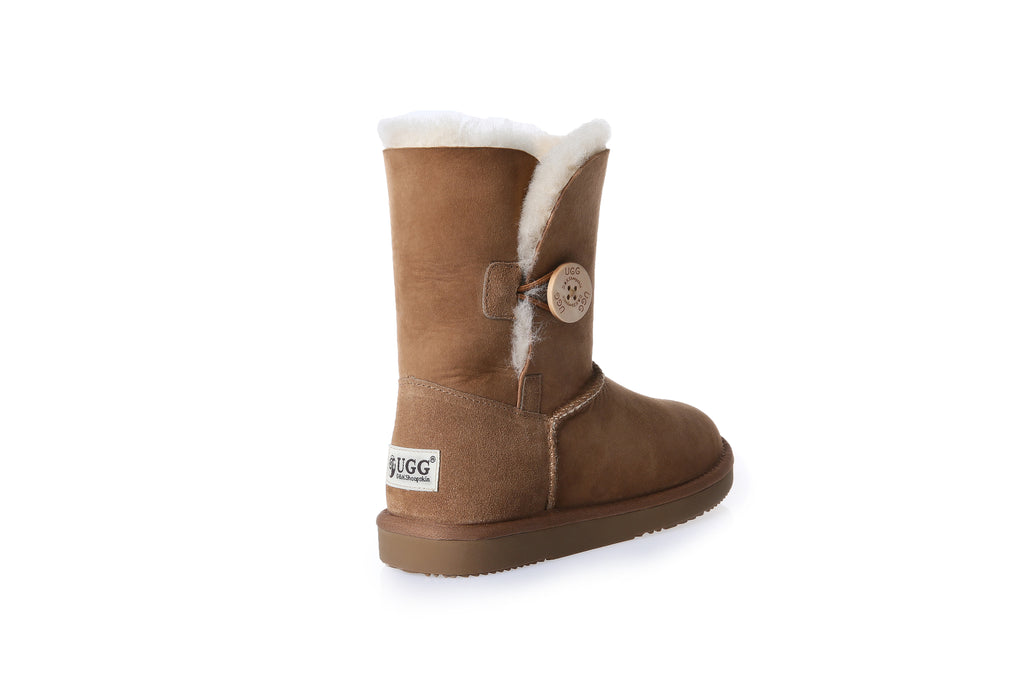 UGG Women Genuine Sheepskin Wool UGG One Button Boots - Aussies UGG