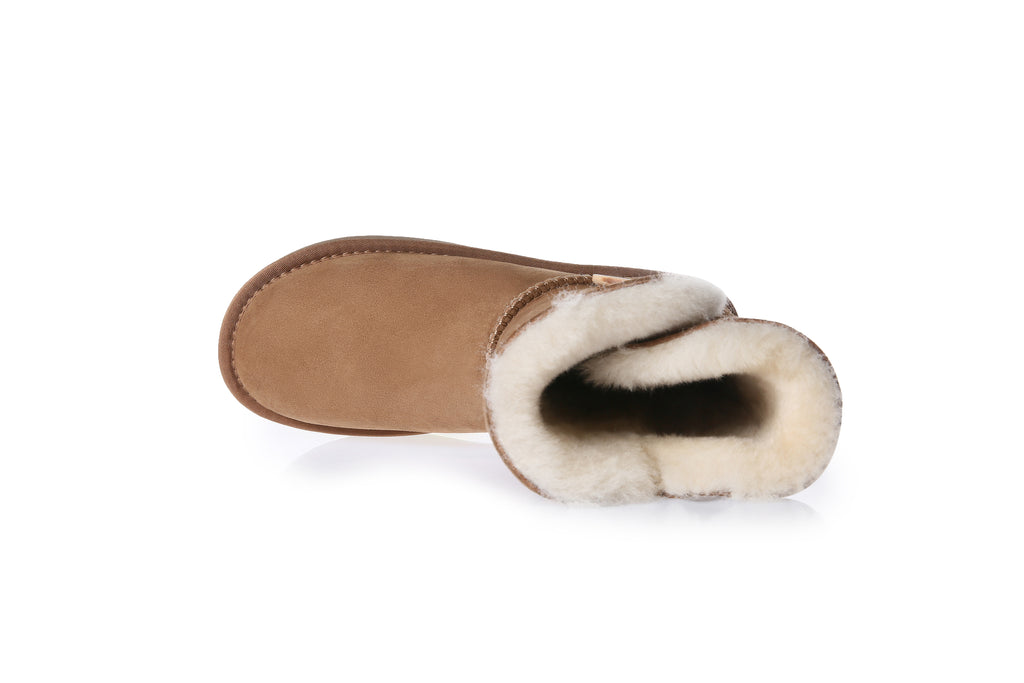 UGG Women Genuine Sheepskin Wool UGG One Button Boots - Aussies UGG