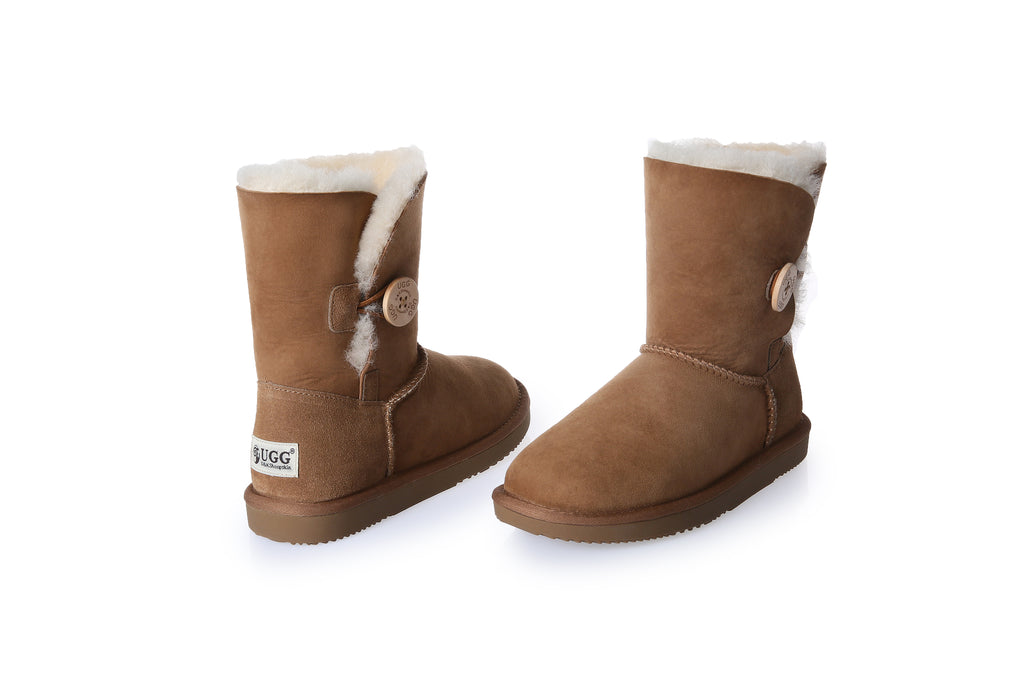 UGG Women Genuine Sheepskin Wool UGG One Button Boots - Aussies UGG