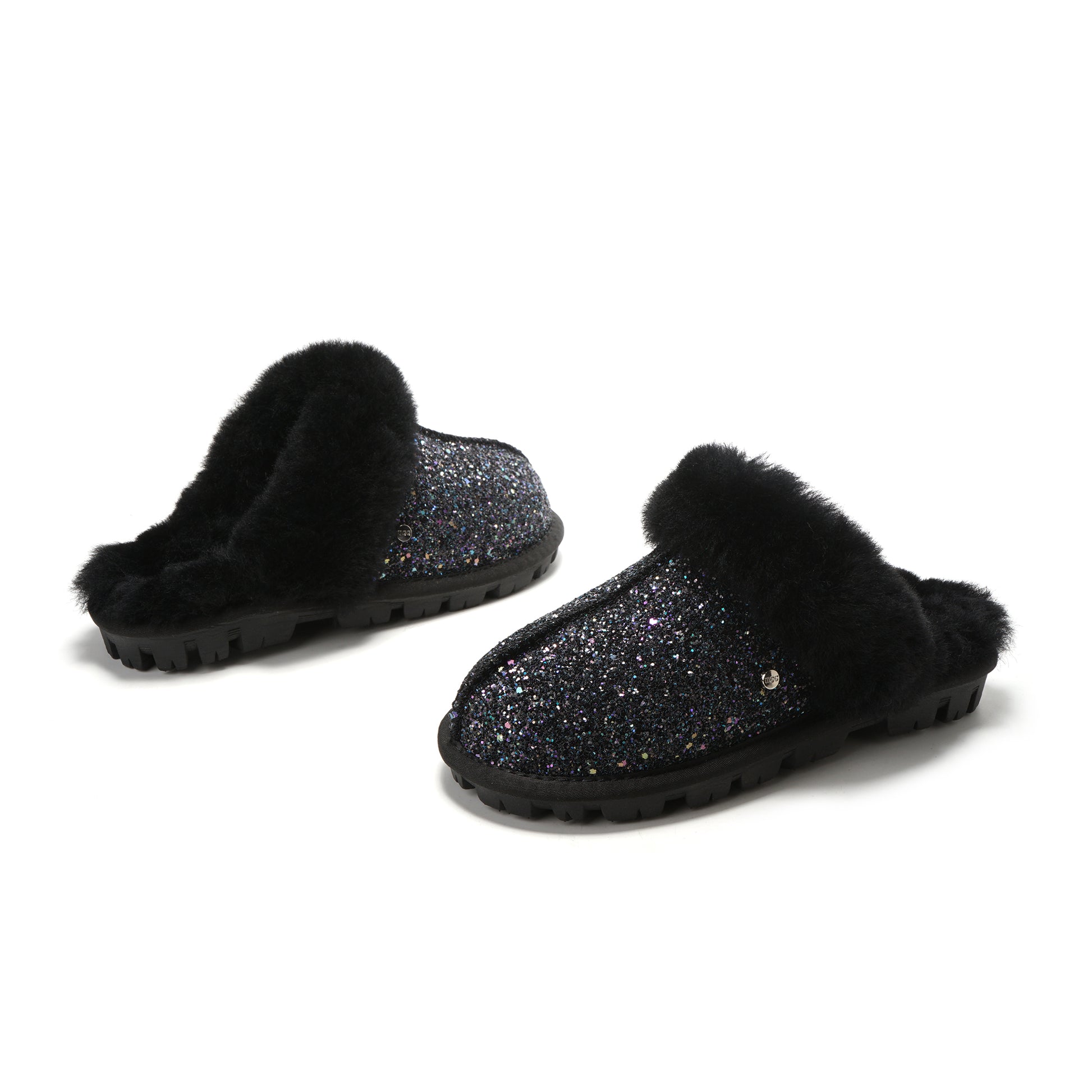 UGG Glitter Slippers Children Sparkling Comfort AUS Sheepskin Wool Scuff Slide