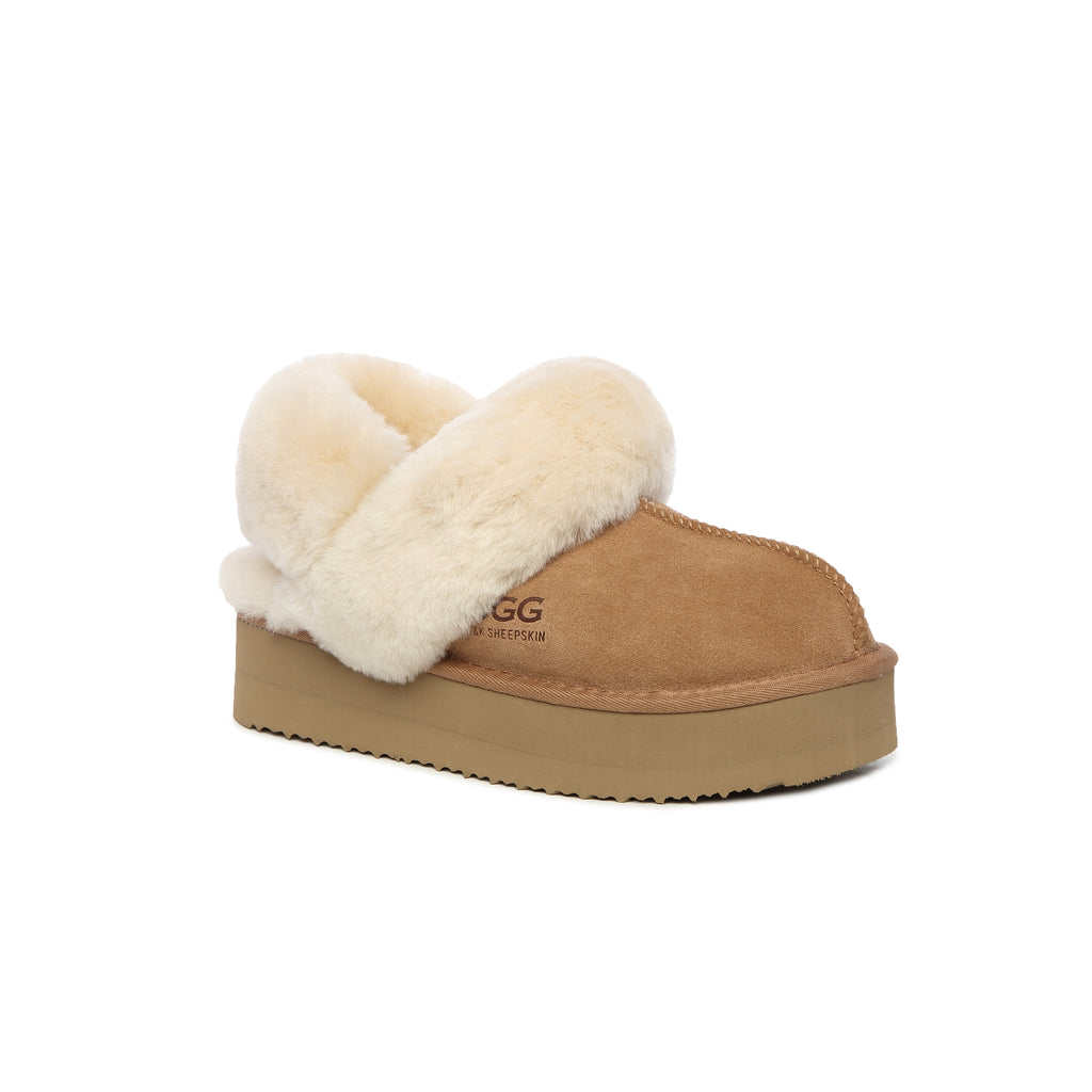 UGG Removable Strap Slingback Sheepskin Platform Scuff
