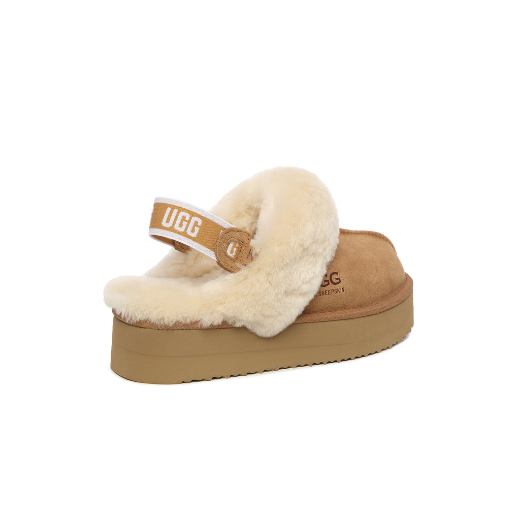 UGG Removable Strap Slingback Sheepskin Platform Scuff