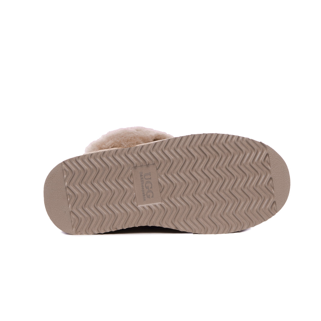 UGG Removable Strap Slingback Sheepskin Platform Scuff