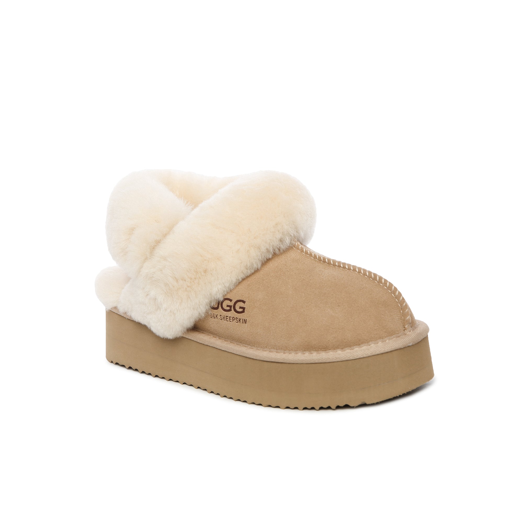 UGG Removable Strap Slingback Sheepskin Platform Scuff
