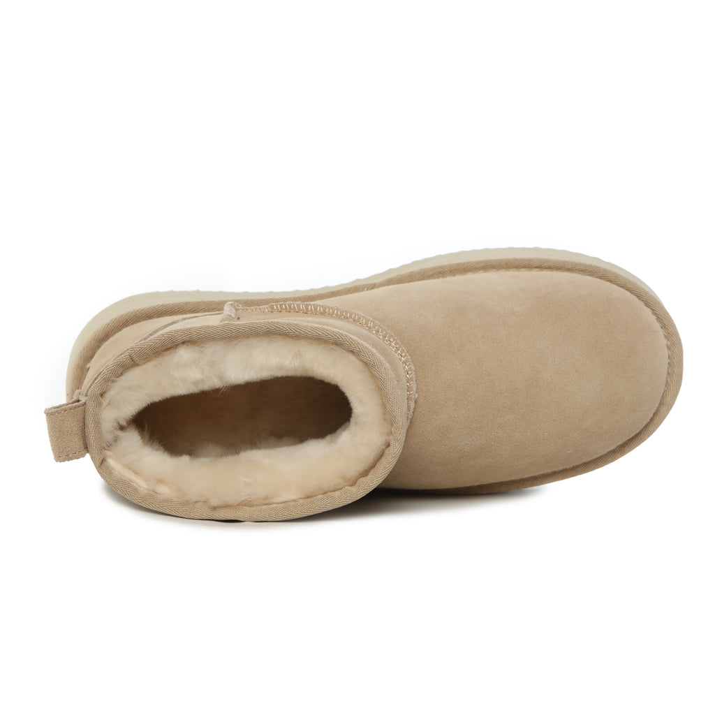 UGG Women AUS Sheepskin Ultra Mini Platform Suede Boots