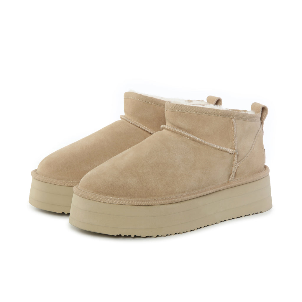 UGG Women AUS Sheepskin Ultra Mini Platform Suede Boots