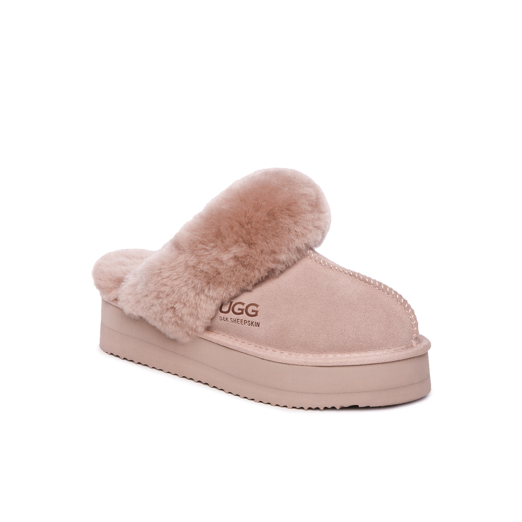 UGG Removable Strap Slingback Sheepskin Platform Scuff