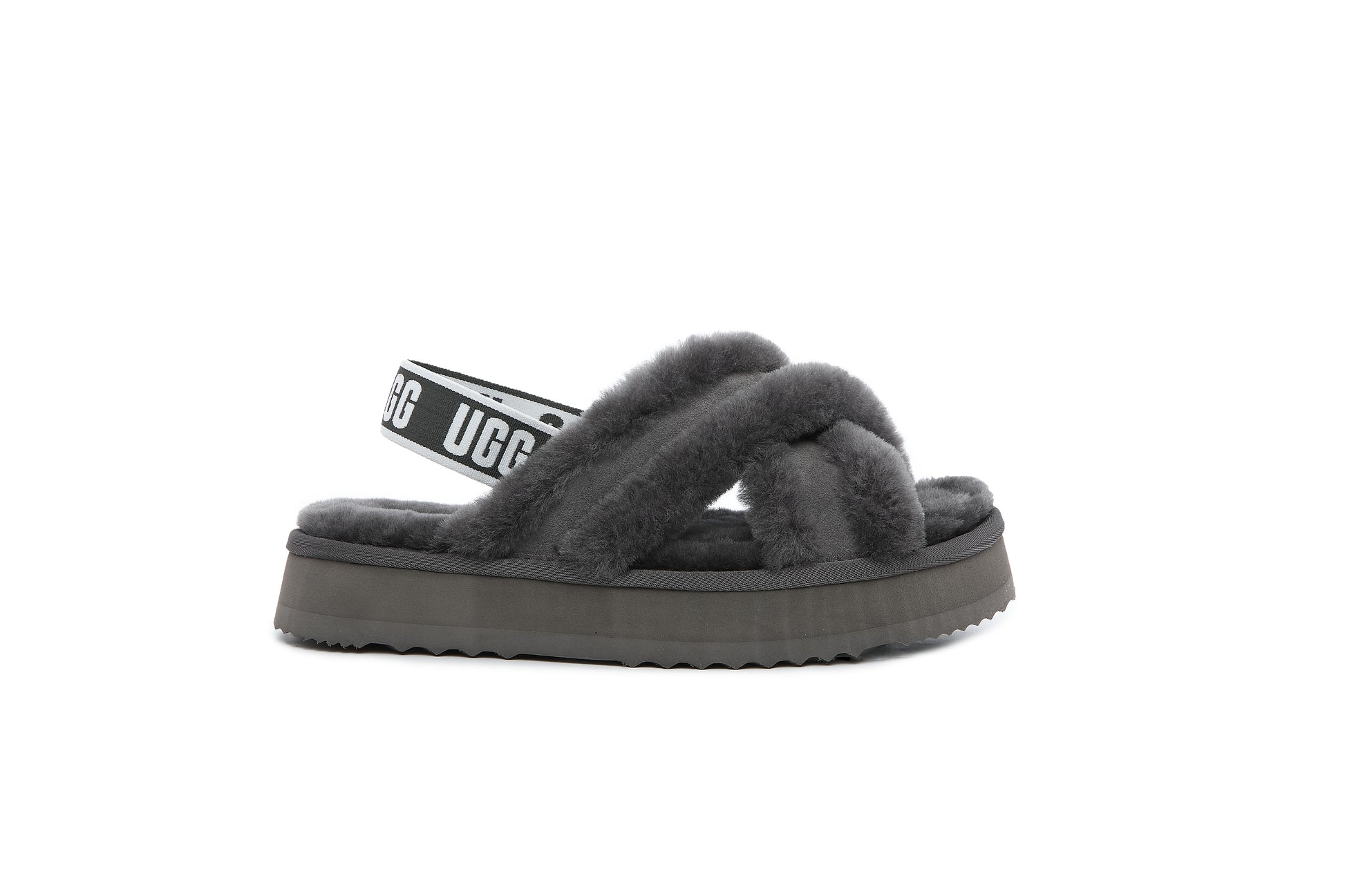 UGG Women Sheepskin Wool Fluffy Sandal Scuff Slide