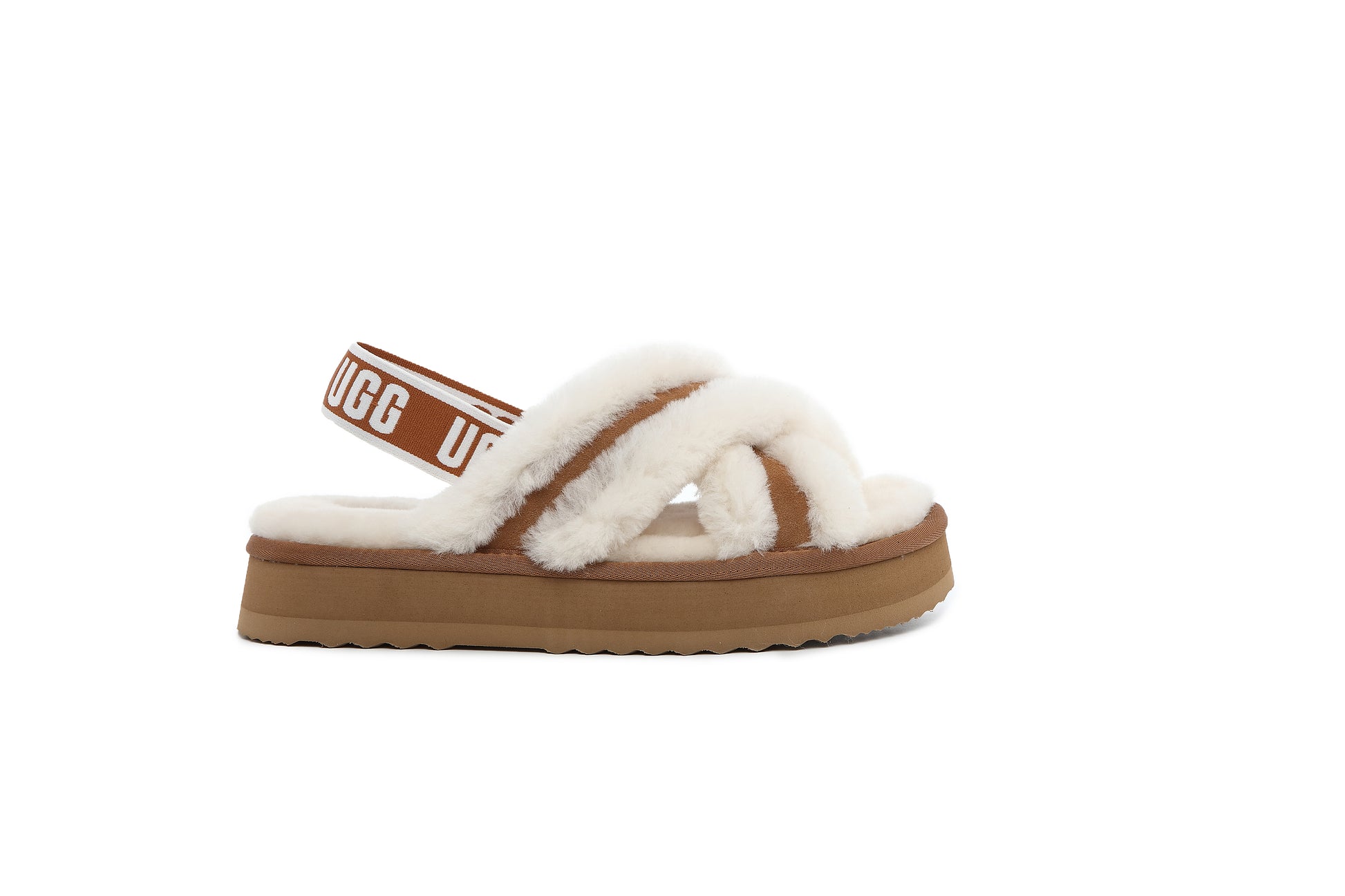UGG Women Sheepskin Wool Fluffy Sandal Scuff Slide