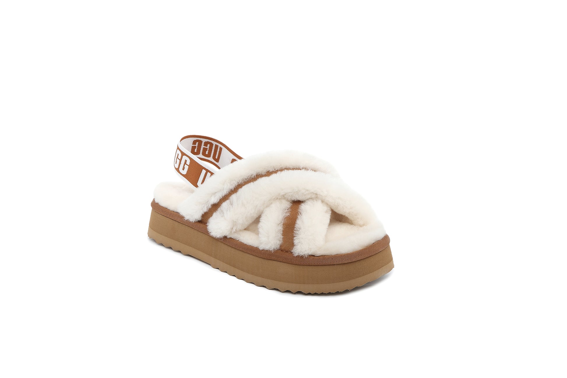 UGG Women Sheepskin Wool Fluffy Sandal Scuff Slide