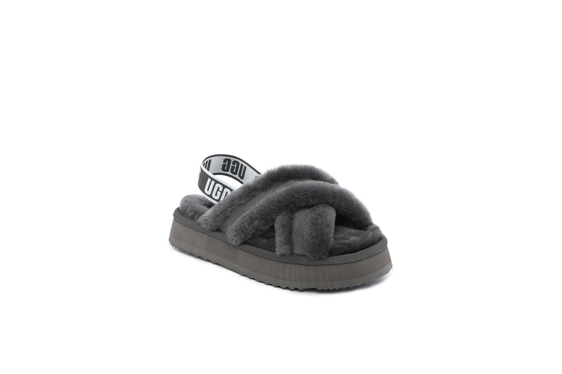 UGG Women Sheepskin Wool Fluffy Sandal Scuff Slide