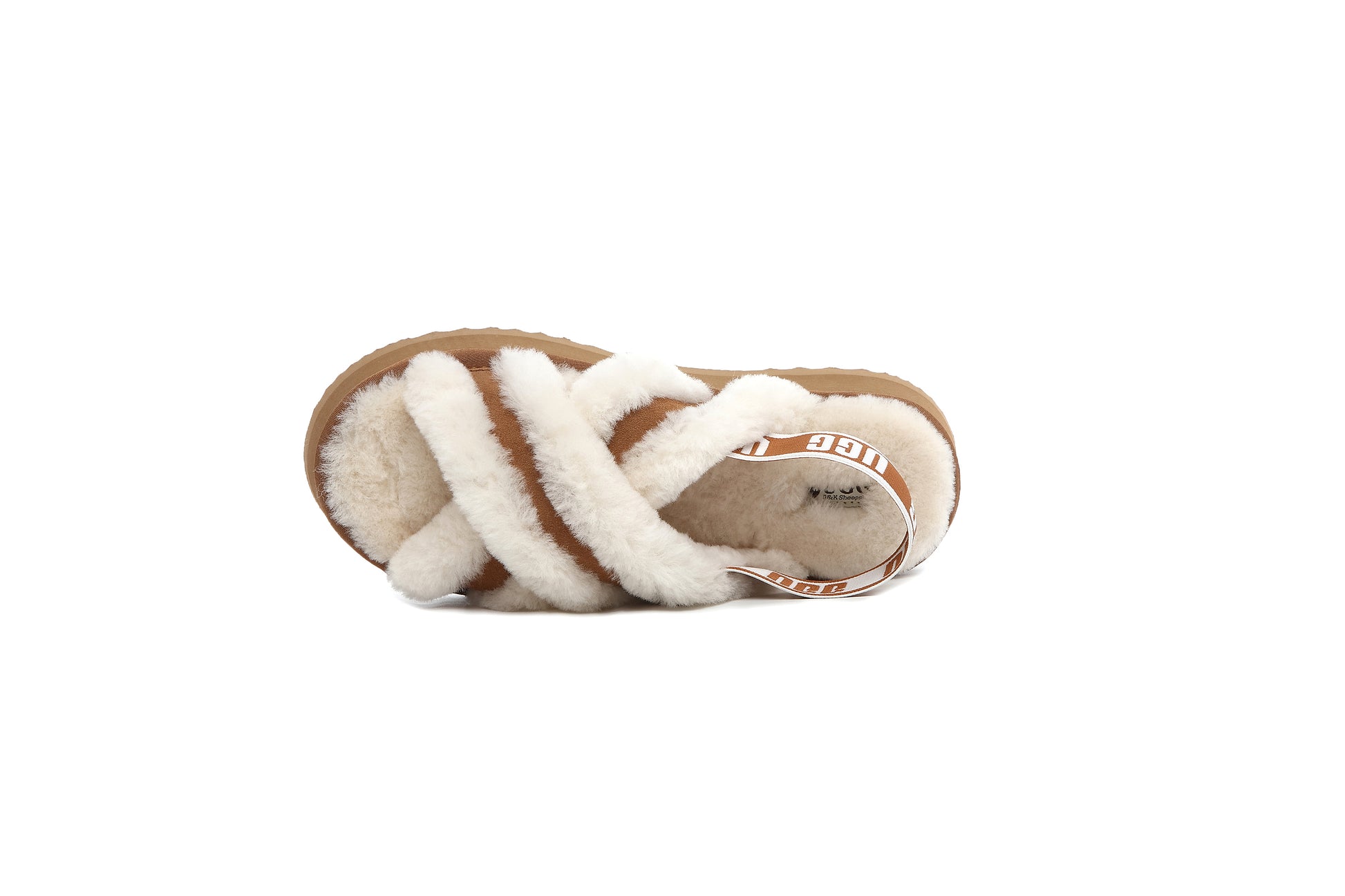UGG Women Sheepskin Wool Fluffy Sandal Scuff Slide