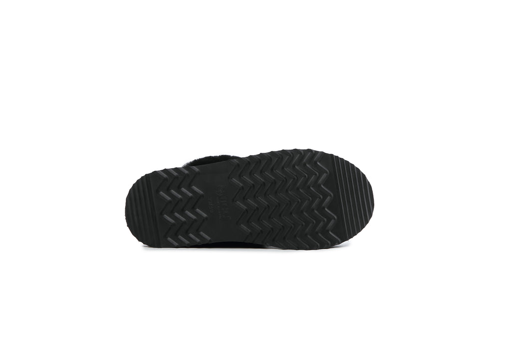 UGG Women Australian Sheepskin Wool Fluffy Platform Slide Scuff - Aussies UGG