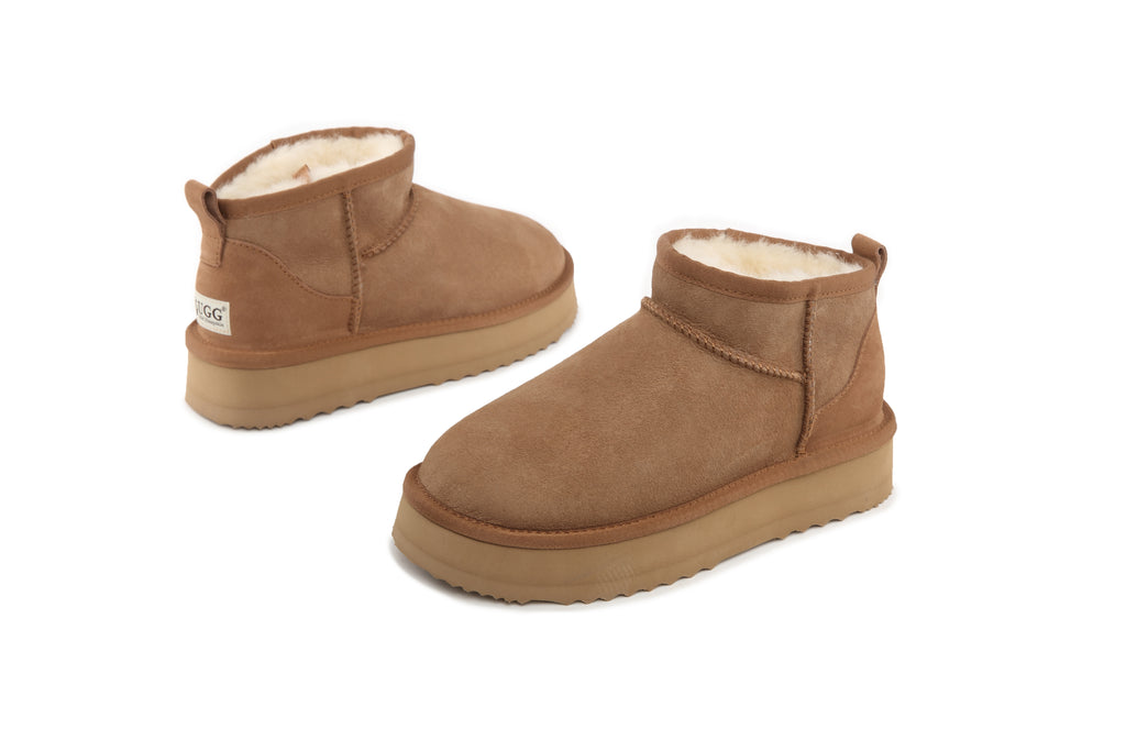 UGG Australian Sheepskin Wool Ultra Mini Classic Platform Boots