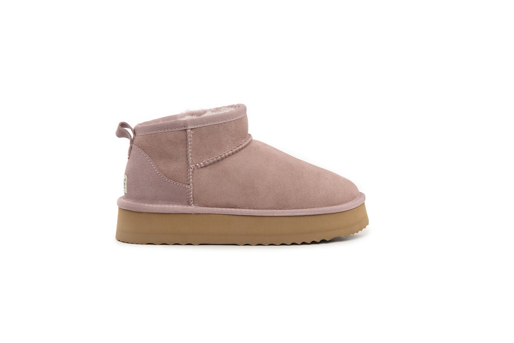 UGG Australian Sheepskin Wool Ultra Mini Classic Platform Boots